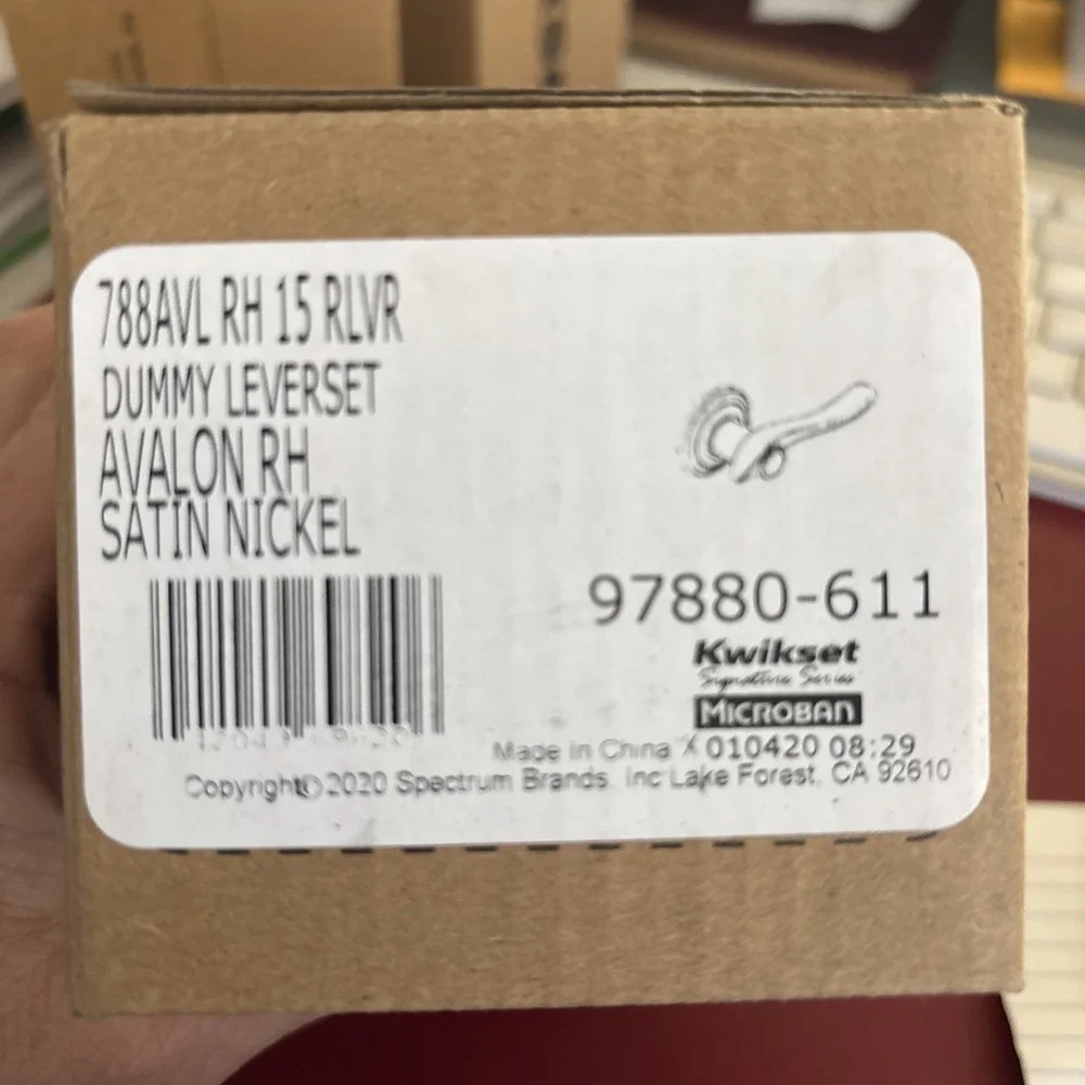 Kwikset 788AVL RH 15 RLVR Dummy Leverset Avalon RH Satin Nickel #97880-611